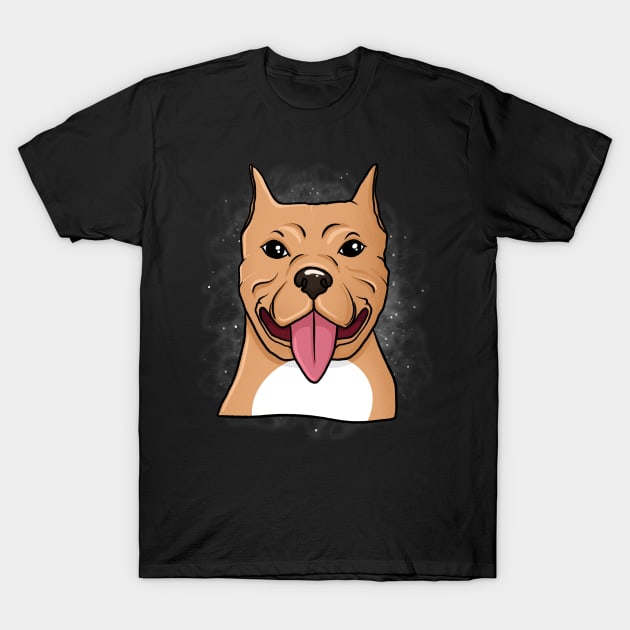 Funny Pitbull Face T-Shirt by LetsBeginDesigns